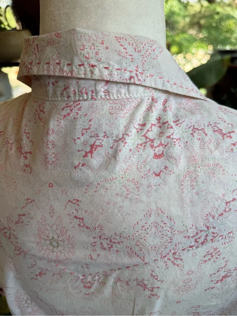 Vintage Cowboy Western Floral Button-Up Short Sleeve Blouse - Picture 10 of 11